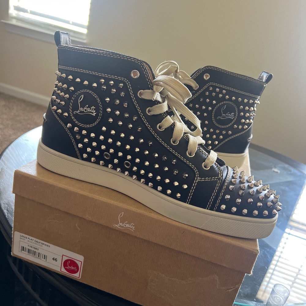 Christian Louboutin Louis Flat Calf/Spikes Size 46(13)